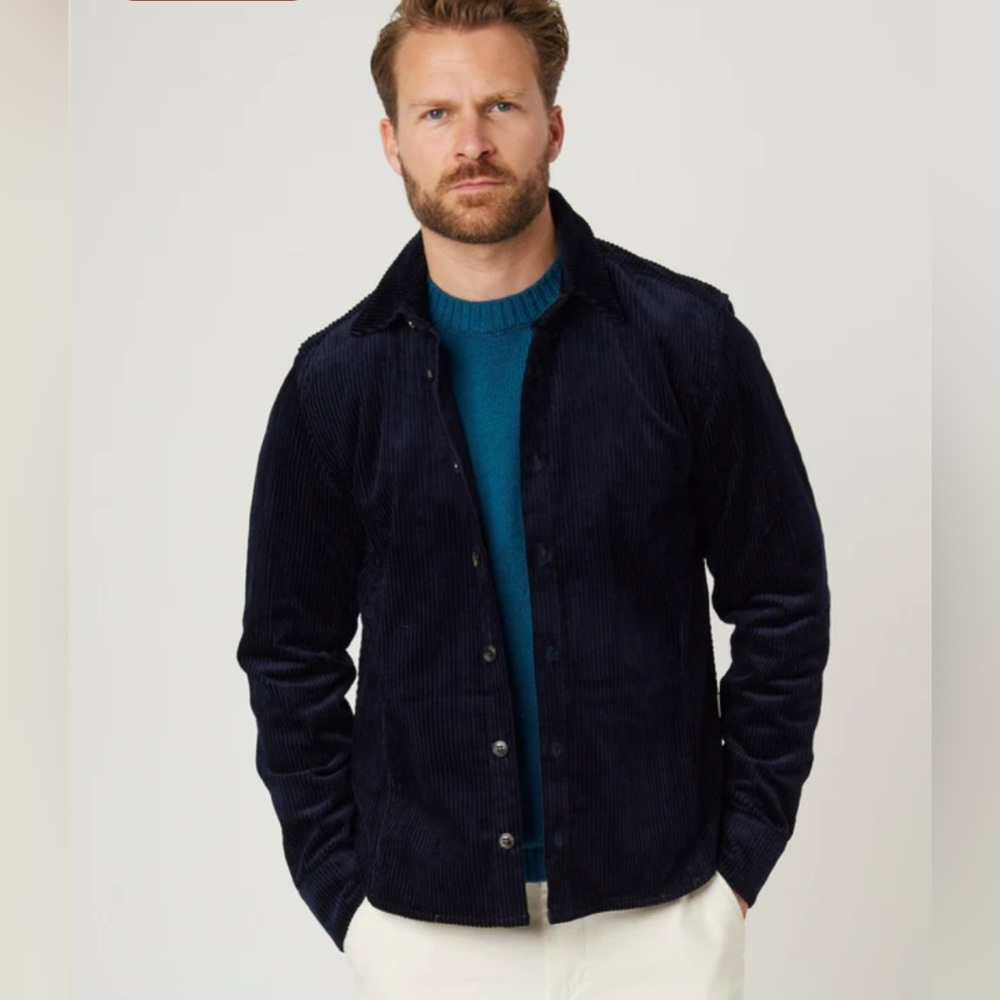 NWT PEREGRINE Blake Cotton Corduroy Overshirt In Navy